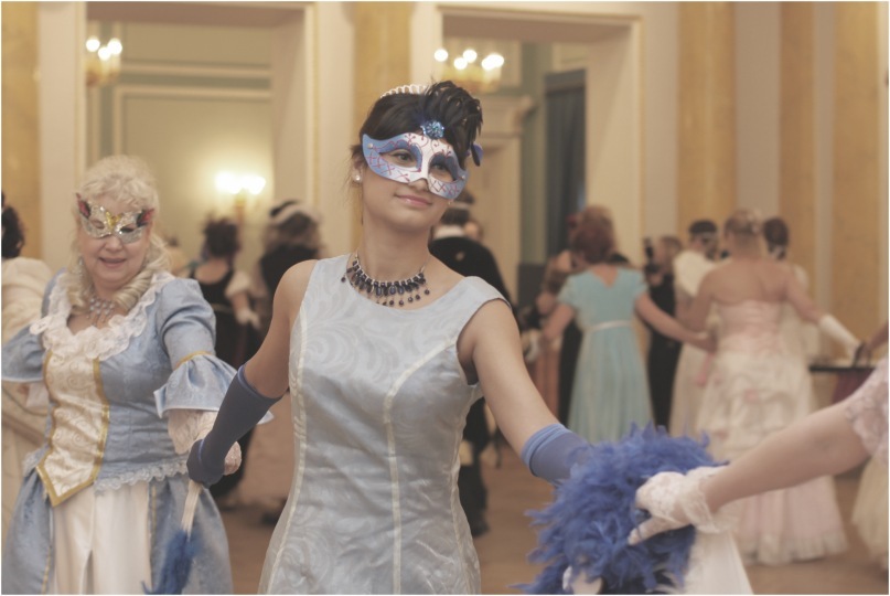 Masked ball in style of 19th century